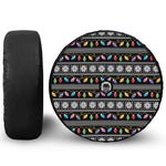 Christmas Tree Lights Print Tire Cover With Camera Hole