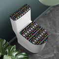 Christmas Tree Lights Print Toilet Lid And Tank Cover Set