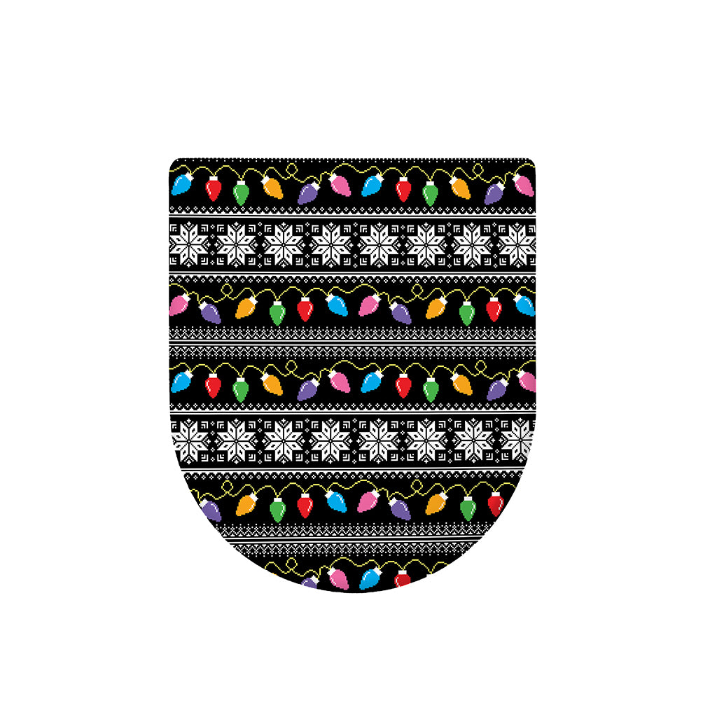 Christmas Tree Lights Print Toilet Lid Cover