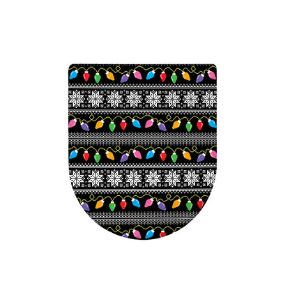 Christmas Tree Lights Print Toilet Lid Cover