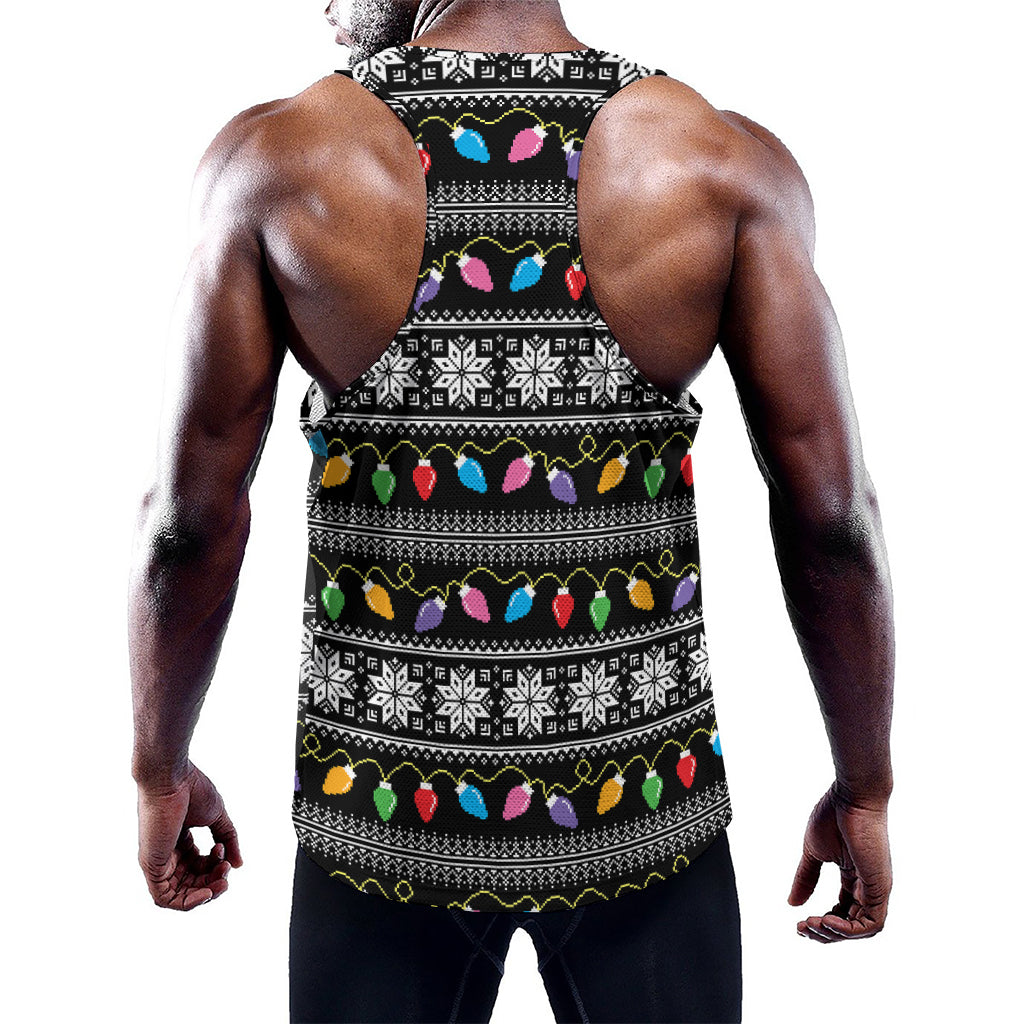 Christmas Tree Lights Print Training Tank Top