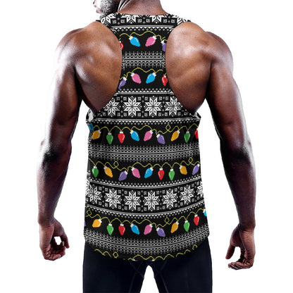 Christmas Tree Lights Print Training Tank Top