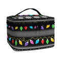 Christmas Tree Lights Print Travel Makeup Bag