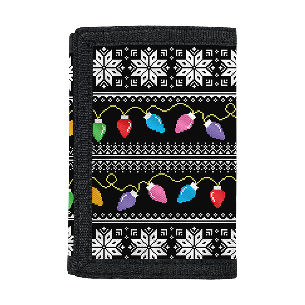 Christmas Tree Lights Print Trifold Wallet