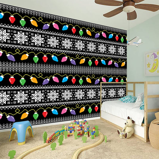 Christmas Tree Lights Print Wall Sticker
