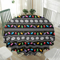 Christmas Tree Lights Print Waterproof Round Tablecloth