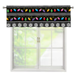 Christmas Tree Lights Print Window Valance