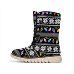 Christmas Tree Lights Print Winter Boots