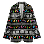 Christmas Tree Lights Print Women's Blazer