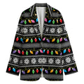 Christmas Tree Lights Print Women's Cotton Blazer
