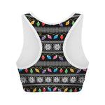 Christmas Tree Lights Print Women's Sports Bra