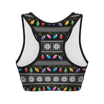 Christmas Tree Lights Print Women's Sports Bra