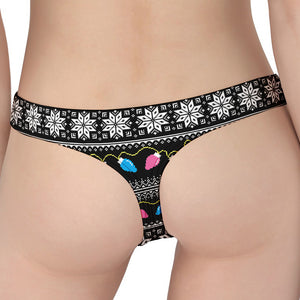 Christmas Tree Lights Print Women's Thong