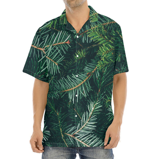Christmas Tree Print Aloha Shirt