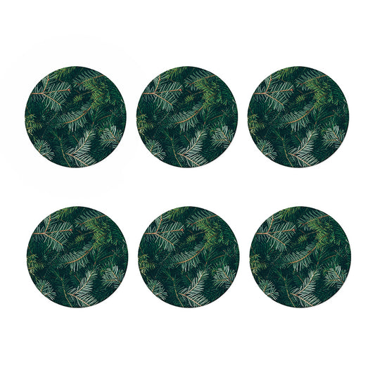 Christmas Tree Print Coaster Set