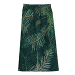 Christmas Tree Print Cotton Front Slit Maxi Skirt