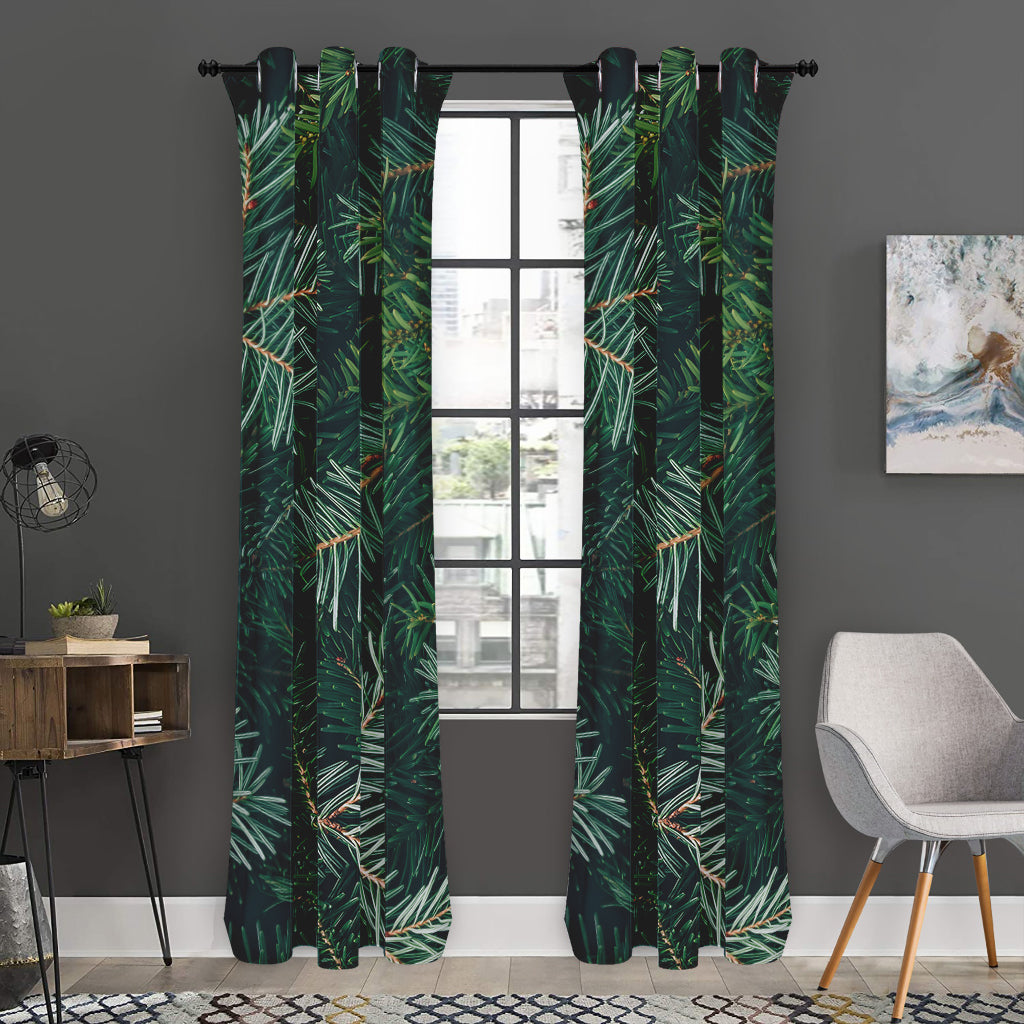 Christmas Tree Print Curtain