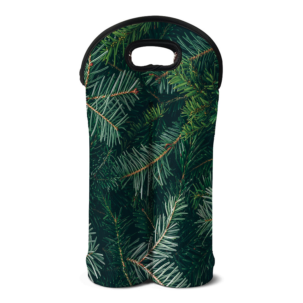 Christmas Tree Print Double Neoprene Wine Tote
