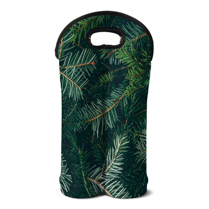 Christmas Tree Print Double Neoprene Wine Tote