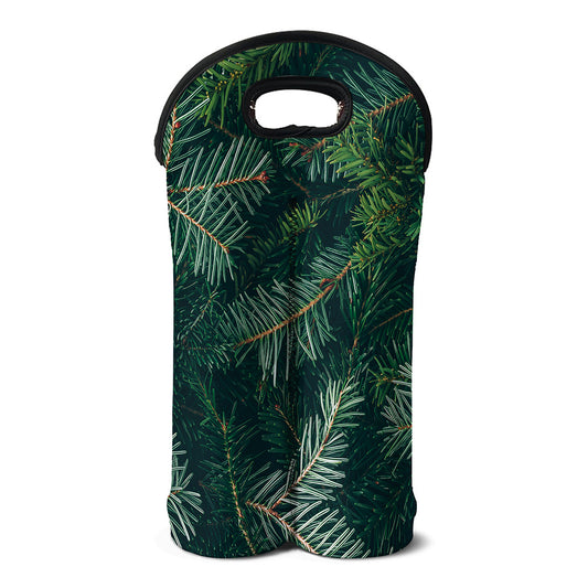Christmas Tree Print Double Neoprene Wine Tote