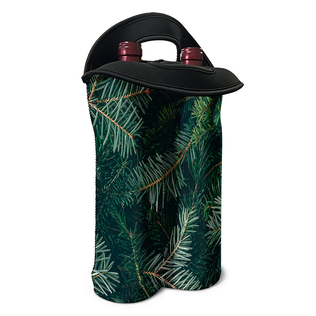 Christmas Tree Print Double Neoprene Wine Tote