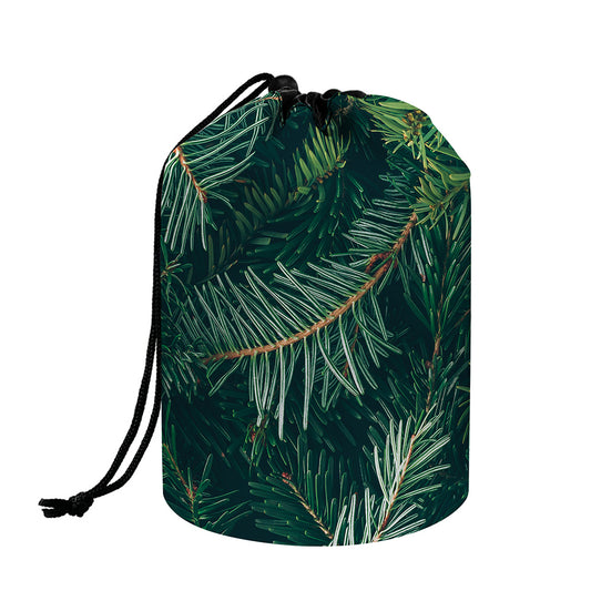 Christmas Tree Print Drawstring Makeup Bag