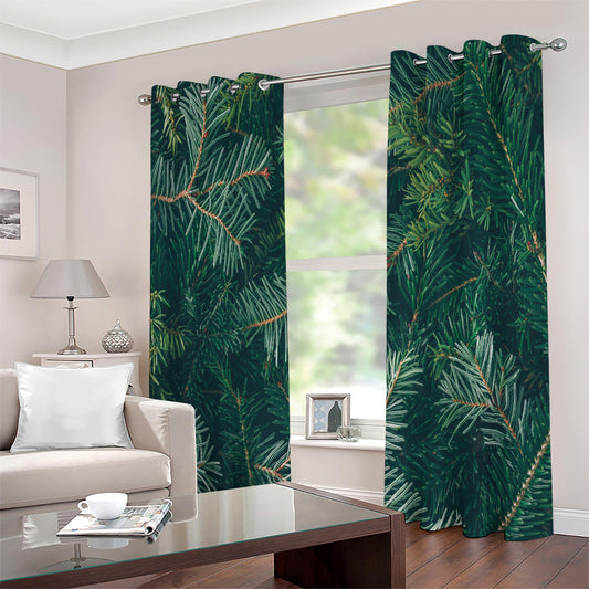 Christmas Tree Print Extra Wide Grommet Curtains