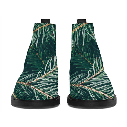 Christmas Tree Print Flat Ankle Boots