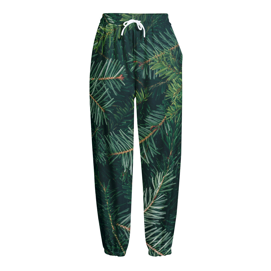 Christmas Tree Print Fleece Lined Knit Pants