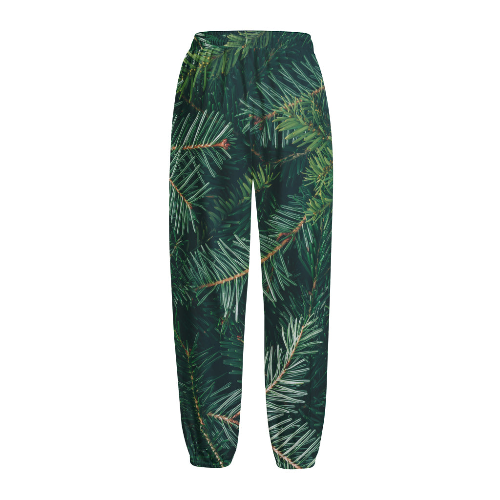 Christmas Tree Print Fleece Lined Knit Pants