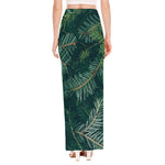 Christmas Tree Print High Slit Maxi Skirt