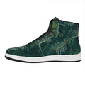 Christmas Tree Print High Top Leather Sneakers