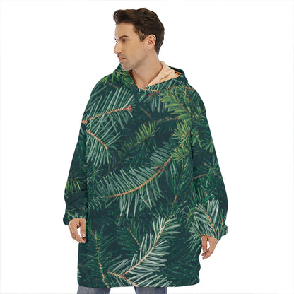 Christmas Tree Print Hoodie Blanket