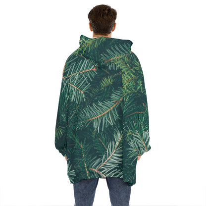 Christmas Tree Print Hoodie Blanket