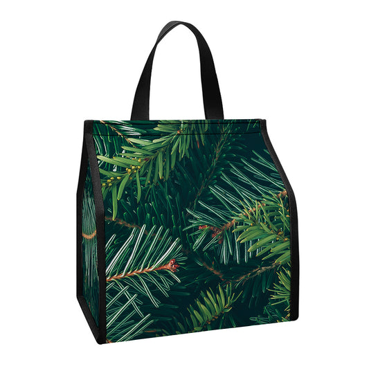 Christmas Tree Print Insulated Lunch Tote