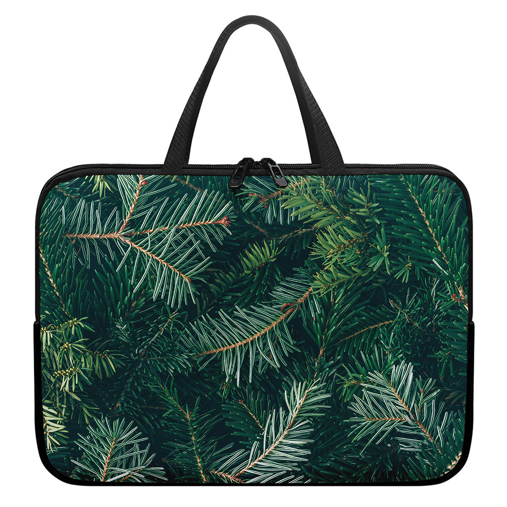 Christmas Tree Print Laptop Sleeve With Handle