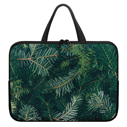 Christmas Tree Print Laptop Sleeve With Handle