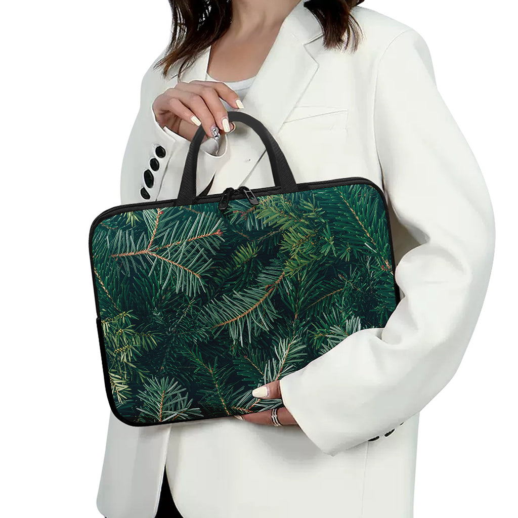 Christmas Tree Print Laptop Sleeve With Handle