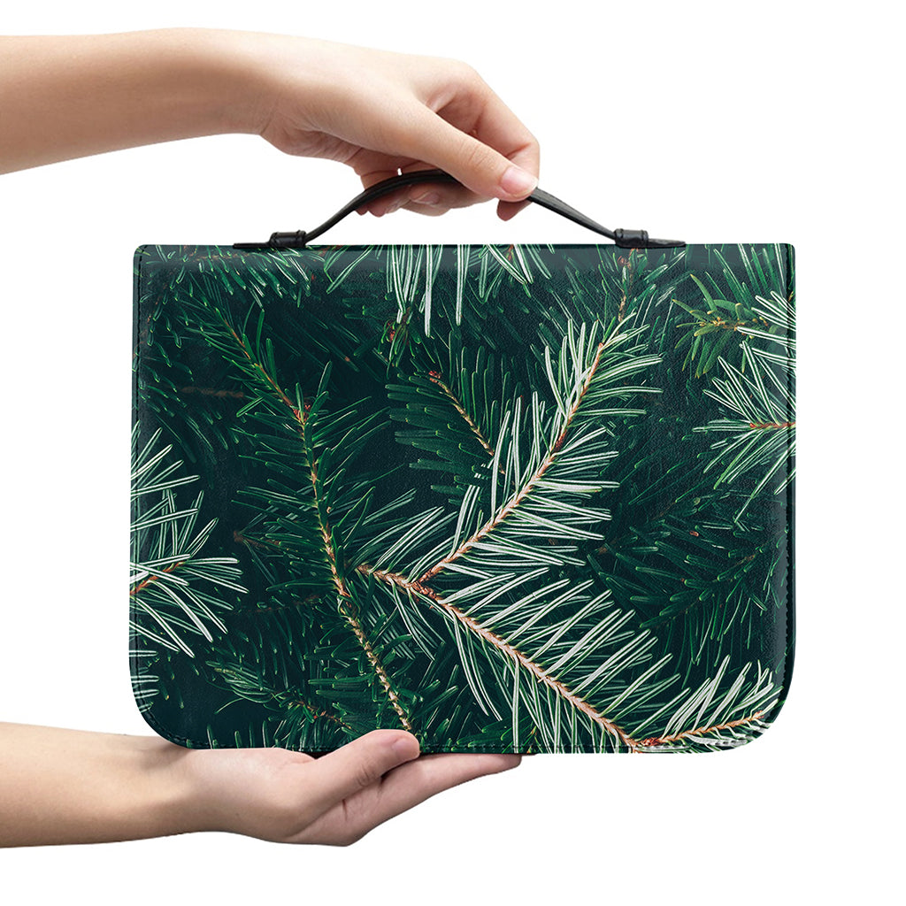 Christmas Tree Print Leather Bible Cover