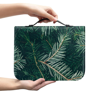 Christmas Tree Print Leather Bible Cover