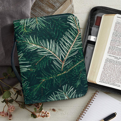 Christmas Tree Print Leather Bible Cover