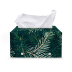 Christmas Tree Print Leather Tissue Box Cover