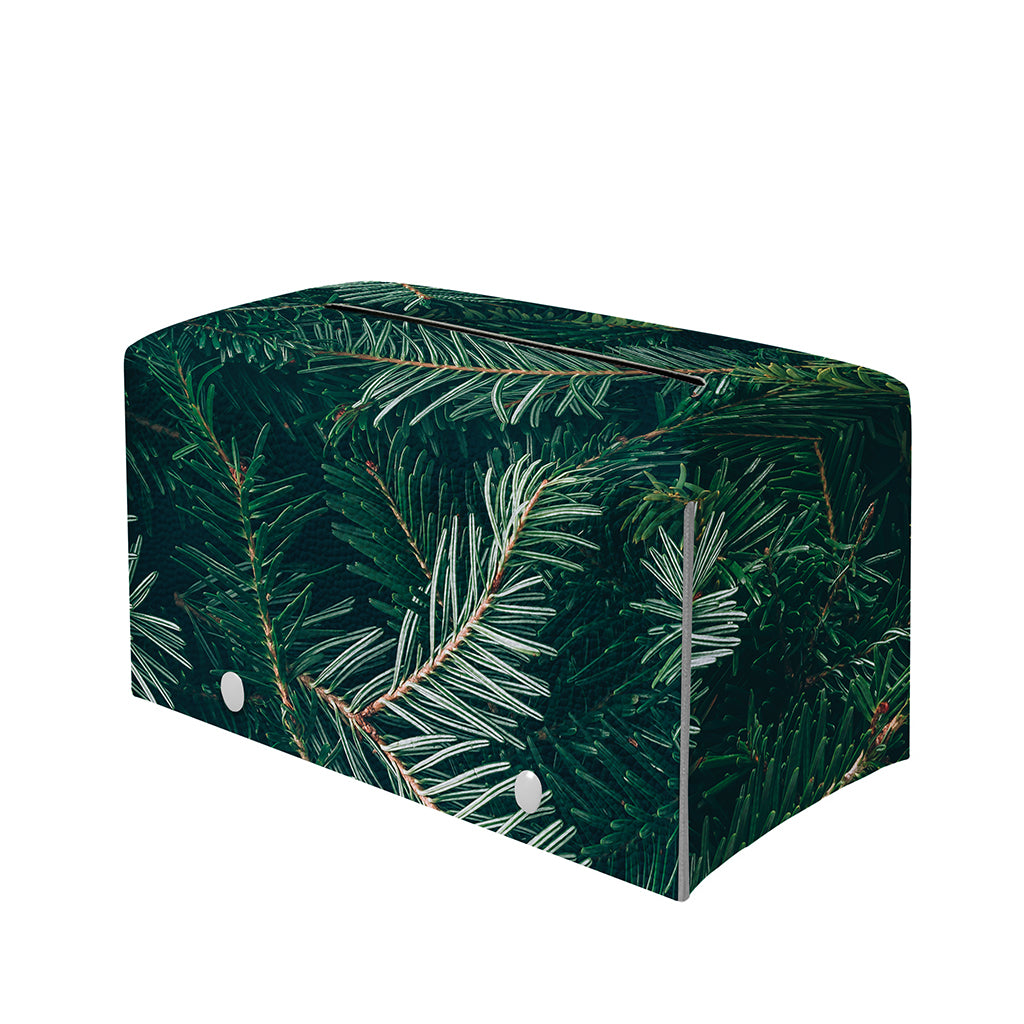 Christmas Tree Print Leather Tissue Box Cover