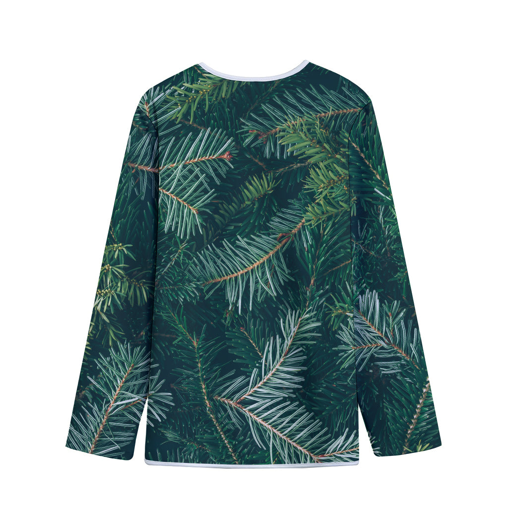 Christmas Tree Print Long Sleeve Short Coat