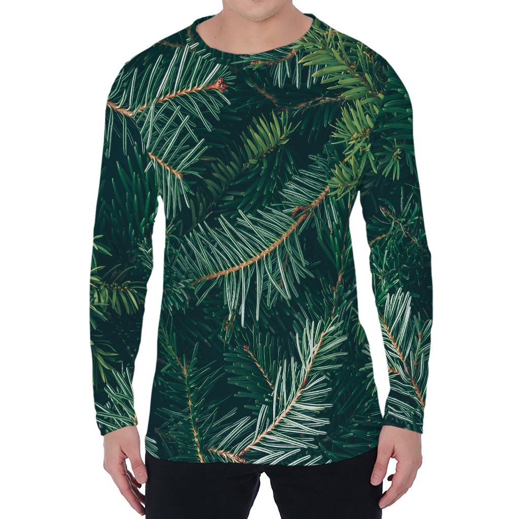 Christmas Tree Print Men's Long Sleeve T-Shirt