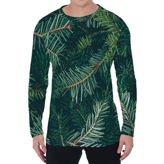 Christmas Tree Print Men's Long Sleeve T-Shirt