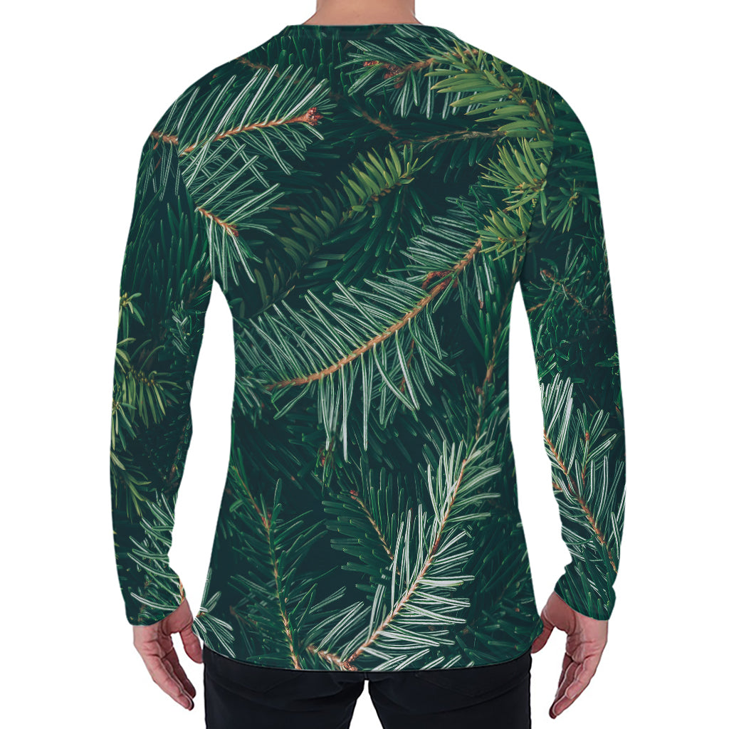 Christmas Tree Print Men's Long Sleeve T-Shirt