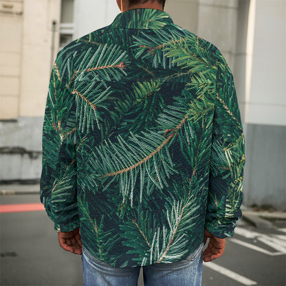 Christmas Tree Print Men's Shirt Jacket