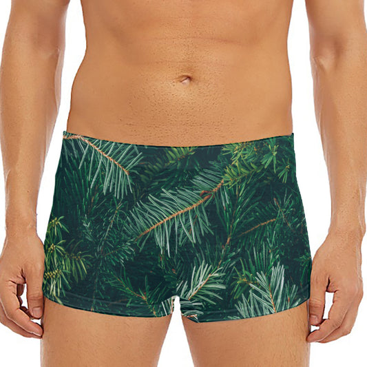 Christmas Tree Print Men's Short Boxer Briefs