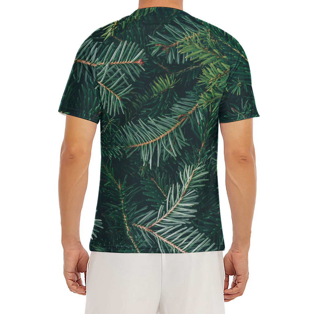 Christmas Tree Print Men's Short Sleeve Rash Guard